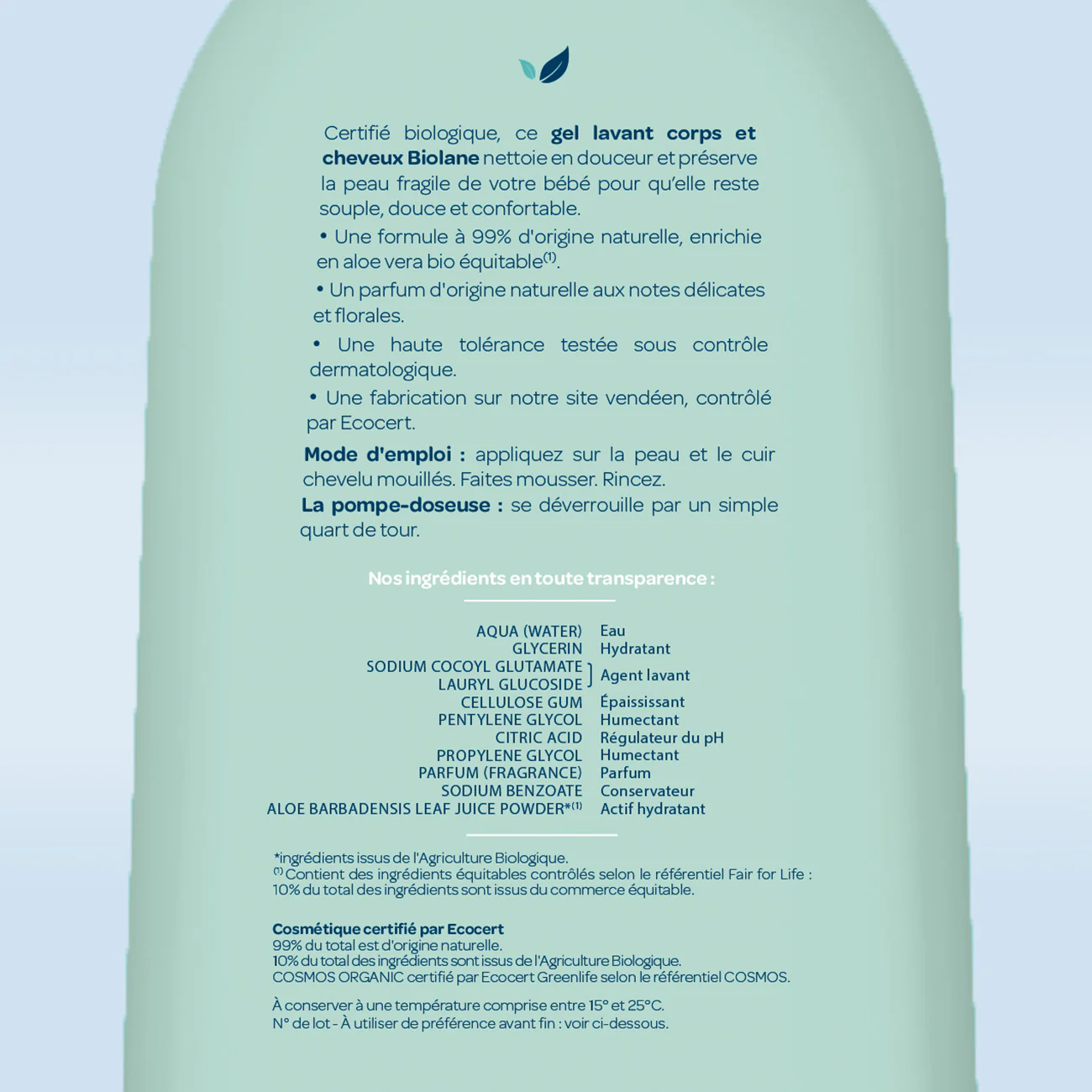 Gel lavant corps et cheveux certifié biologique - Image 5